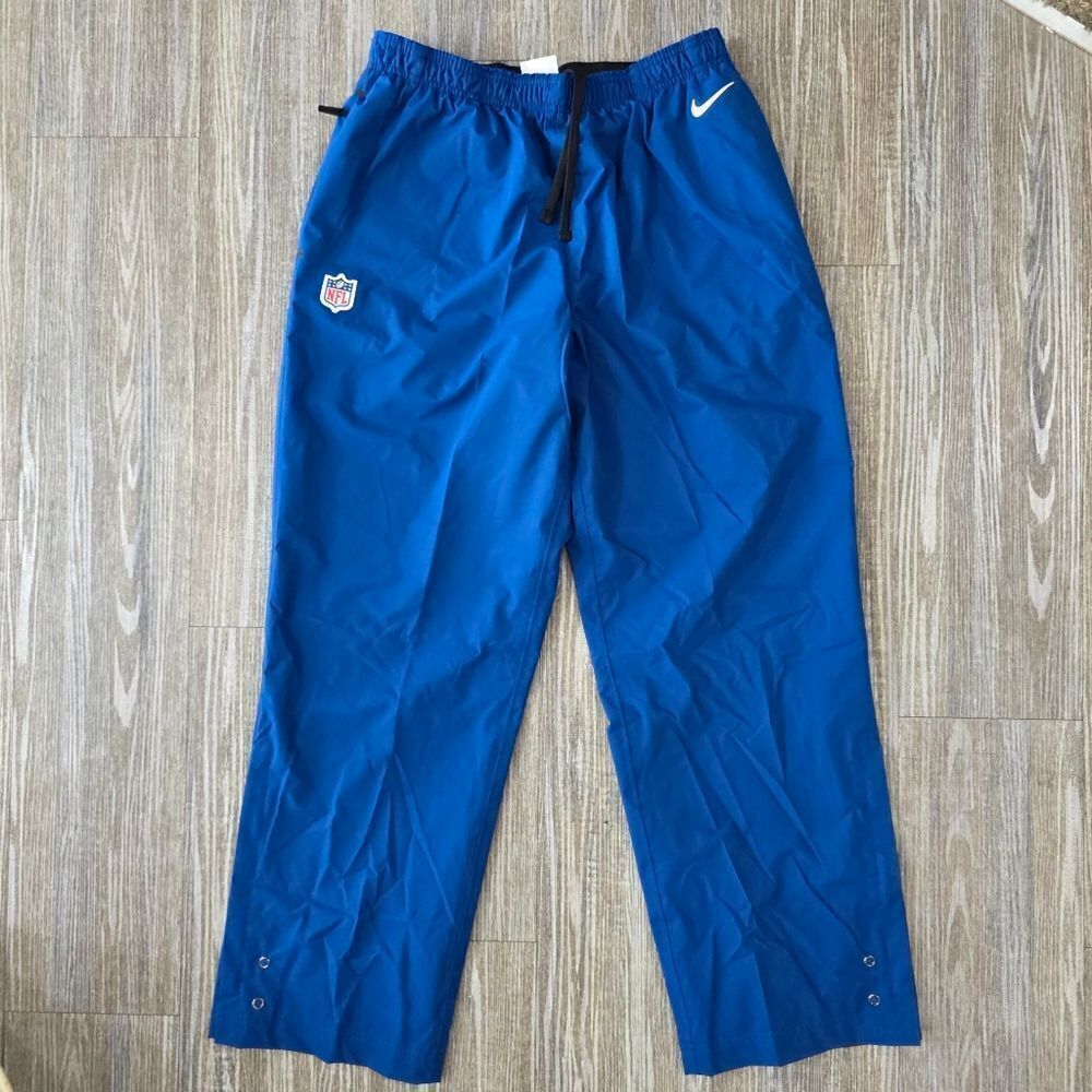 Nike NFL Made In USA On Field Track Tech Pants Blue Black Ankle Buttons Men's XL